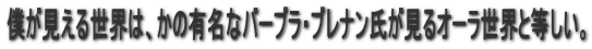 僕が見える世界は、かの有名なバーブラ・ブレナン氏が見るオーラ世界と等しい。 